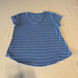 Arizona Womens Size Large Blue Striped Women's Top